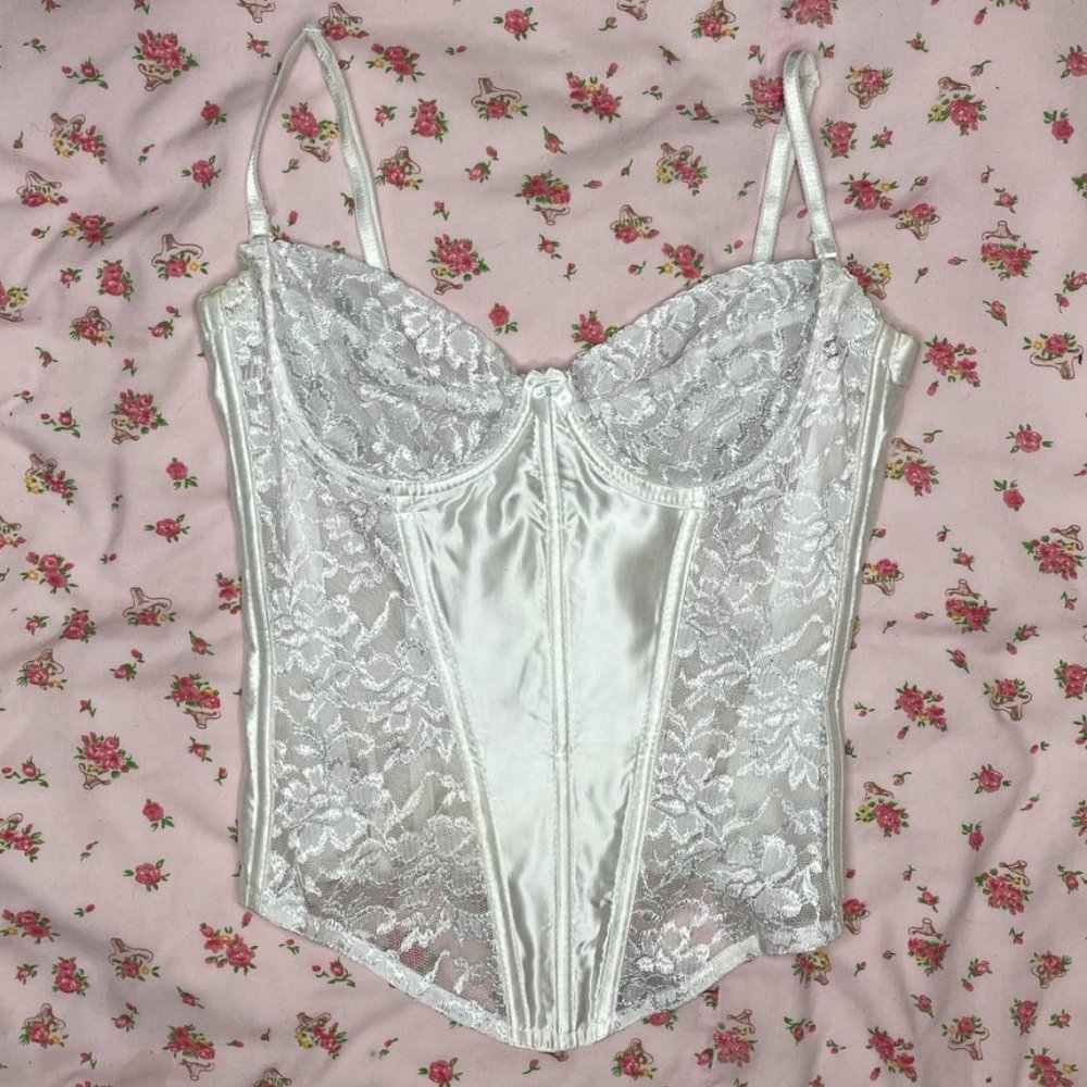 White Vintage Silk Bridal Corset